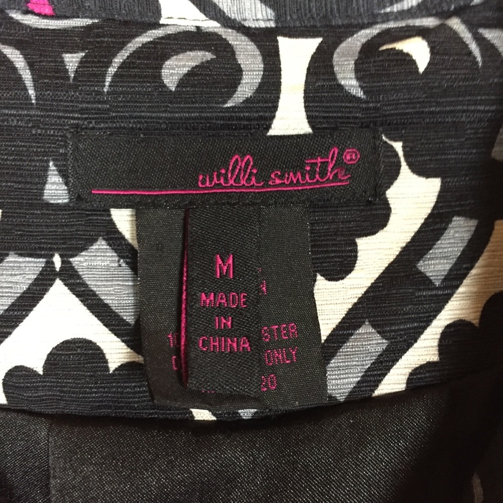 Willi Smith Silk Geometric Baroque Pattern 3-Butt… - image 8